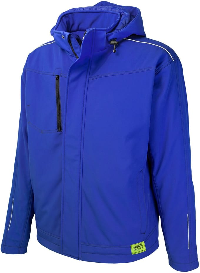 TMG KULT WORKER SOFTSHELL WINTER Softshell Werkjas HEREN Veiligheidsjas Blauw - Winddicht - 3M Reflecterend - Wintervoering