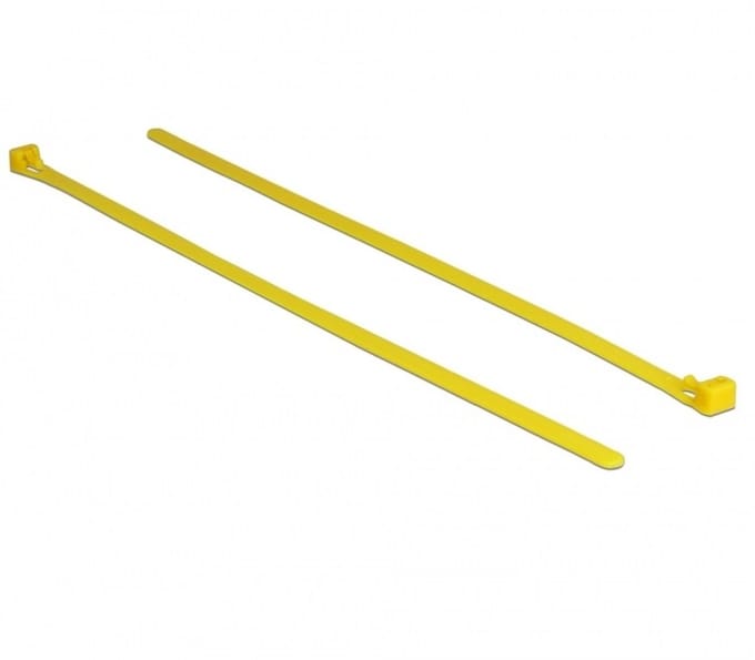 Tie-wraps | herbruikbaar | hittebestendig | 300 x 7,6mm | geel | 100 stuks