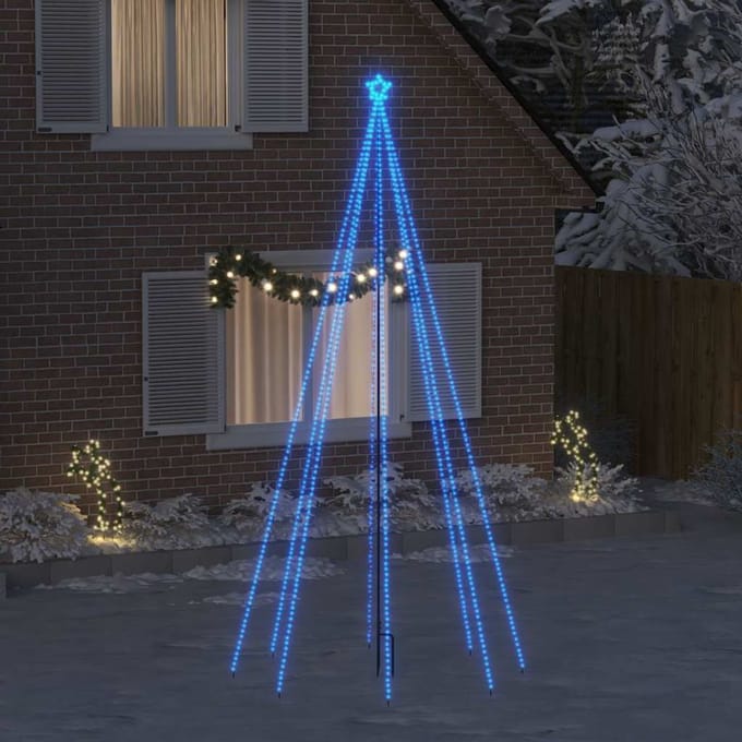 vidaXL LED-kerstboom binnen buiten 576 LEDs 3,6 m blauw