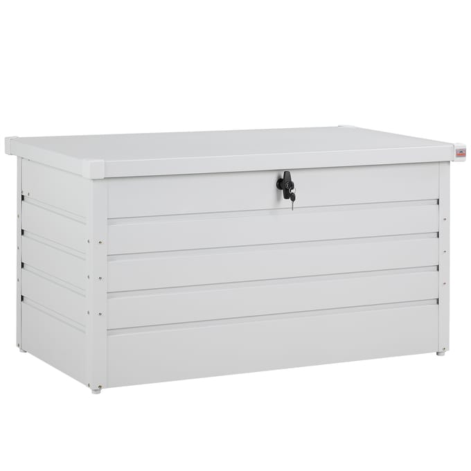 Kussenbox Lichtgrijs 385L metaal afsluitbaar