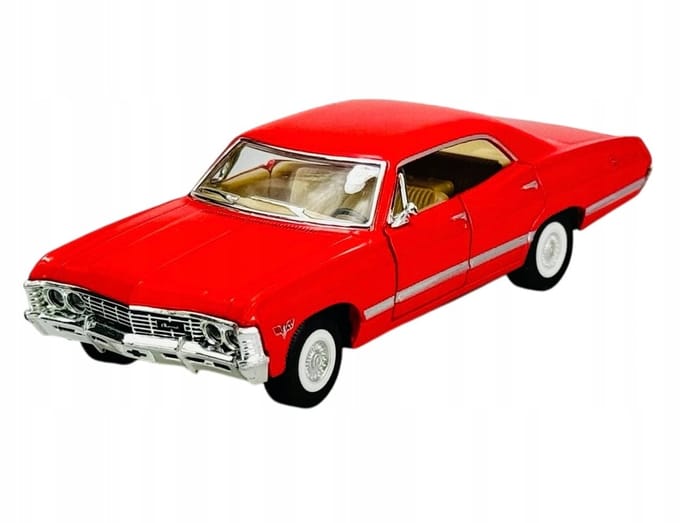 Kinsmart 1967 Chevrolet Impala Rood Metaal Model 1:36