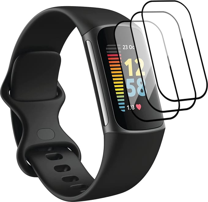 Screenprotector geschikt voor Fitbit Charge 5 - Full Screen Protector - 3 Stuks