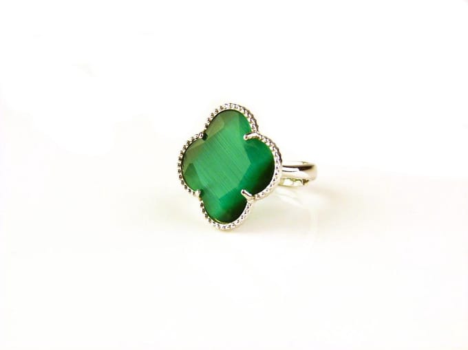 model Fiori ring in zilver donkergroen