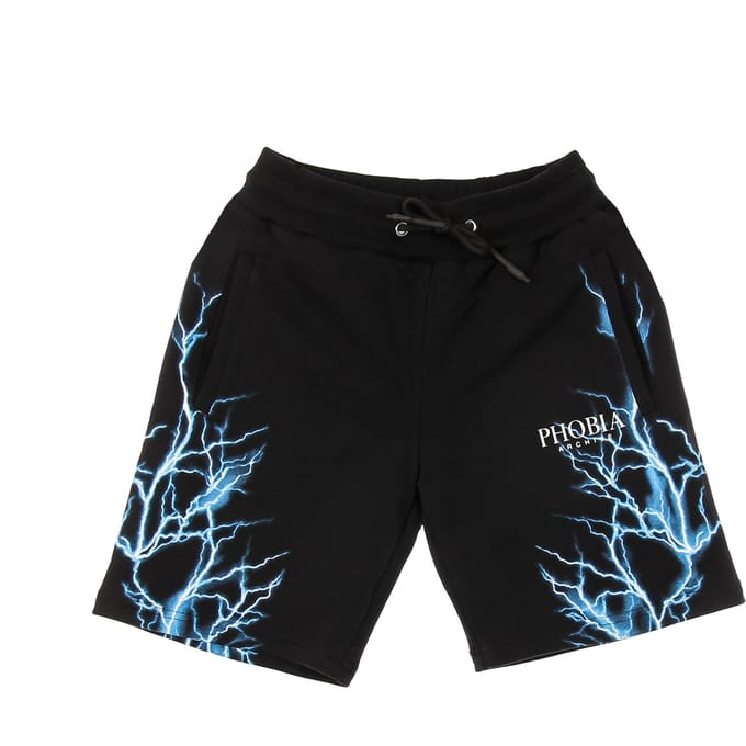 Heren trainingsshort lichtblauw Lightning short zwart/lichtblauw