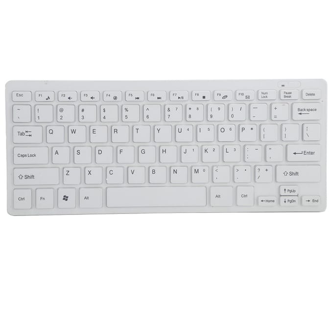 K03 Draadloze Toetsenbord Muis Set 2.4G Mini en Comfortabel Draadloos Toetsenbord Muis Pak met Toetsenbordfolie wit