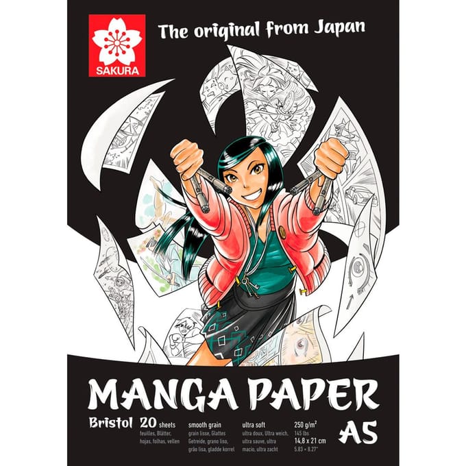 Sakura mangapapier, 20 vellen, 250 g/m² - DIN A5