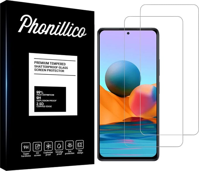 Screenprotector voor Xiaomi Redmi Note 10 Pro - 2 stuks Beschermglas van glas Transparante glazen schermbeschermfolie