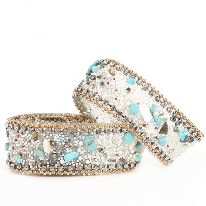 2,5 cm DIY Diamond Mesh Wrap Roll met kristallen strass-steentjes, kettingversiering en lintdecoratie (#05) beige