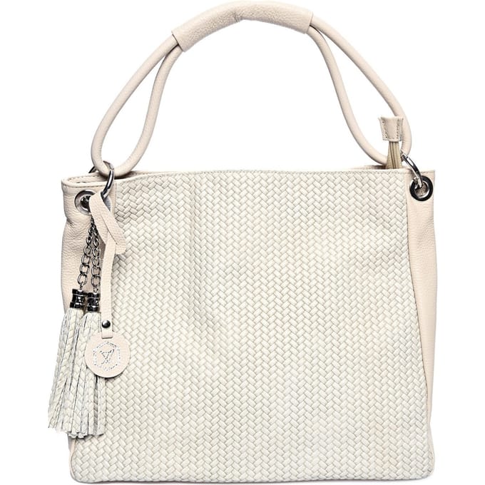 Luisa Vannini Beige Rundleer Tas