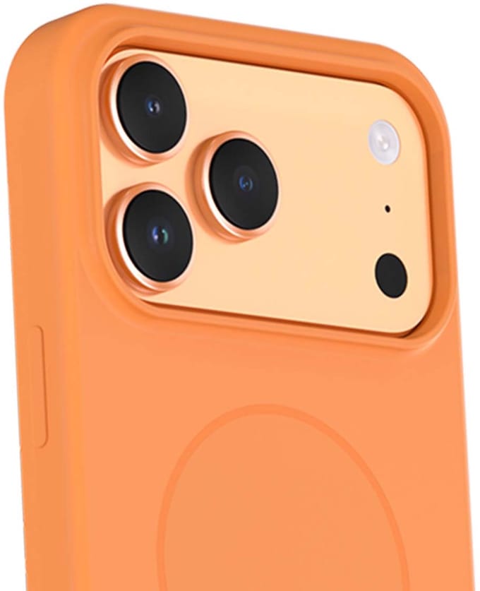 Force Case, Hoesje geschikt voor iPhone 17 Pro Max - Siliconen Anti-Shock 2m MagSafe Compatibel, Oranje