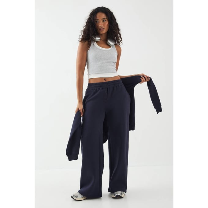 Dames DSGN Studio Borduurwerk Henley Jogger | Navy | Maat: Medium
