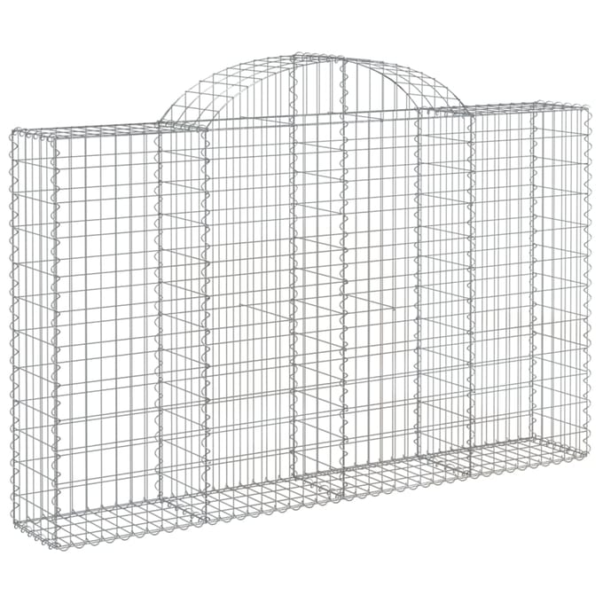 vidaXL - Schanskorf - gewelfd - 200x30x120/140 - cm - gegalvaniseerd - ijzer