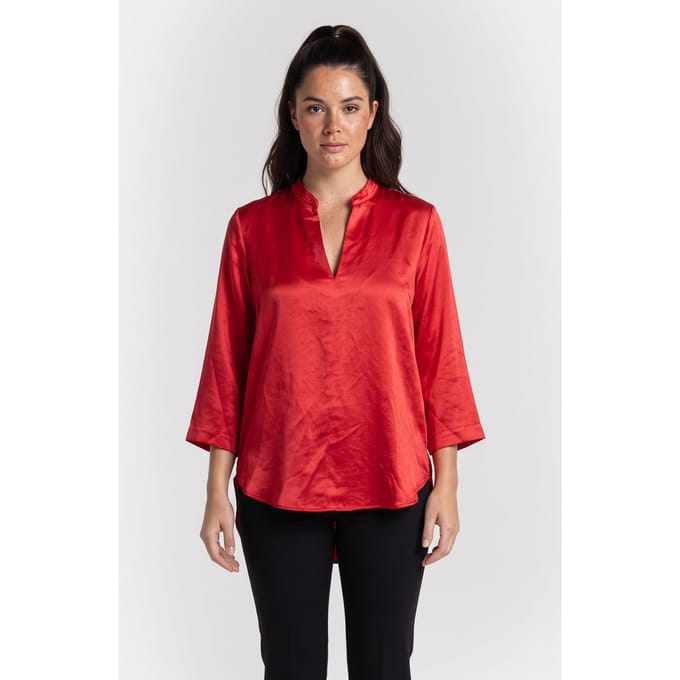 ARKET Holk Satin Silk Top Red Taglia: 36 | Maglie a manica lunga Outlet | Donna | Rosso