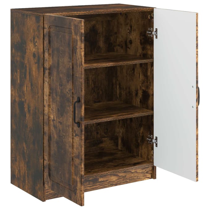 vidaXL - Dressoir - Gerookt - eiken - 66 - x - 34,5 - x - 87 - cm - Bewerkt - hout