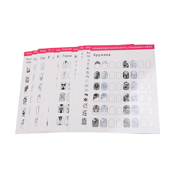 Nagel Trainingsmat Stereograaf Wasbaar Herbruikbaar Multi Nagelvormen 12 Modi Nail Art Oefenblad white