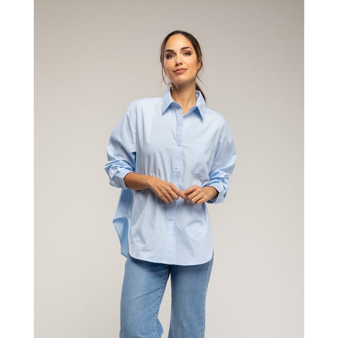 Oversized overhemd met borstzak