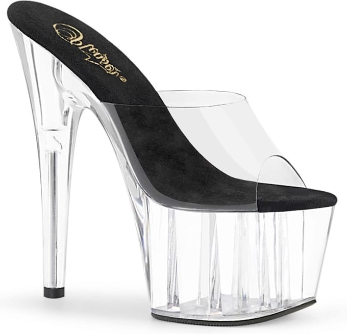 Pleaser - ADORE-701 Muiltjes - Paaldans schoenen - 45 Shoes - Transparant