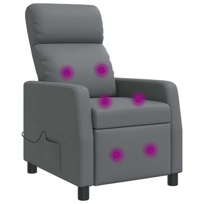 vidaXL - Massage - Relaxstoel - Grijs - Kunstleer