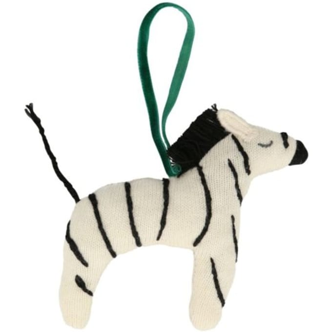 Meri meri kerst - kerstboomhanger zebra gebreid