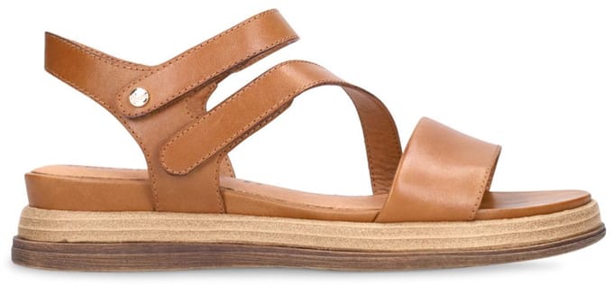 No Stress - Dames - Cognac leren sandalen - Maat 38