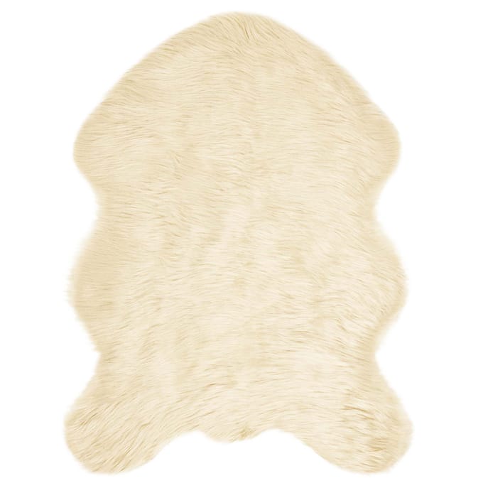 vidaXL - Tapijt - van - imitatie - schapenvacht - TAFALLA - Crèmekleurig - Polyester