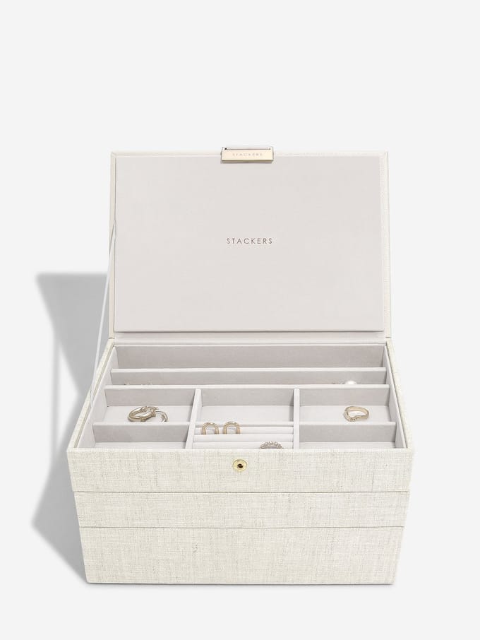 STACKERS LINEN OATMEAL - Sieradendoos - Juwelendoos - Sieradenhouder - Sieraden Organizer