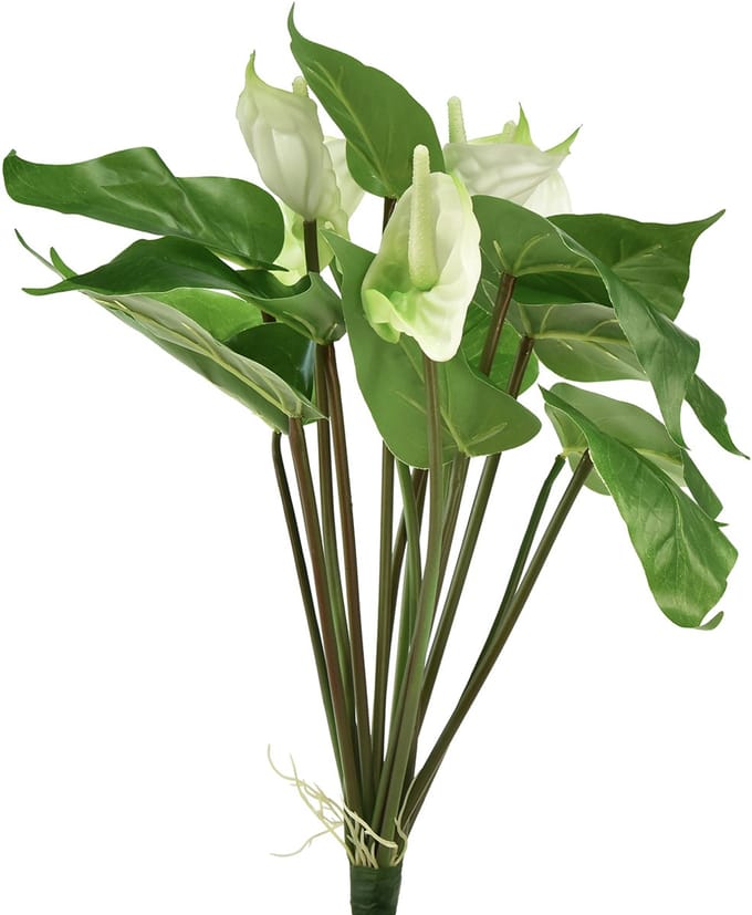 Kunstbloemen, flamingobloem, kunstanthurium wit 36cm