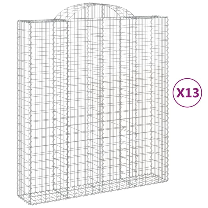 vidaXL - Schanskorven - 13 - st - gewelfd - 200x50x220/240 - cm - ijzer