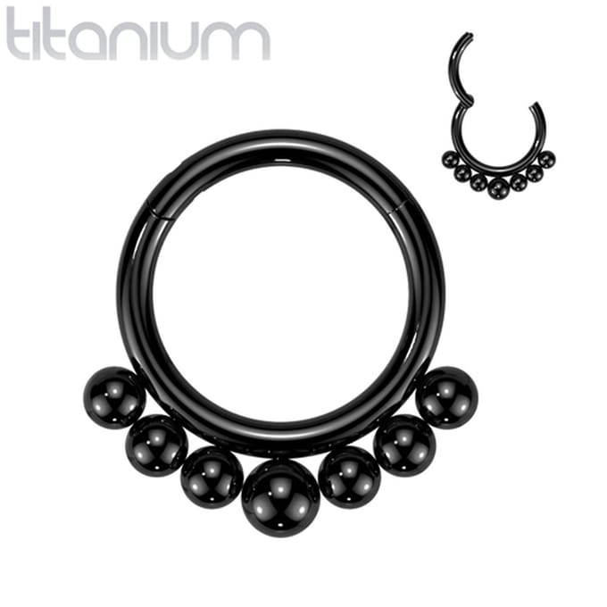 Piercing titanium Outer Graduated Balls 1.2x8 - zwart - LMPiercings