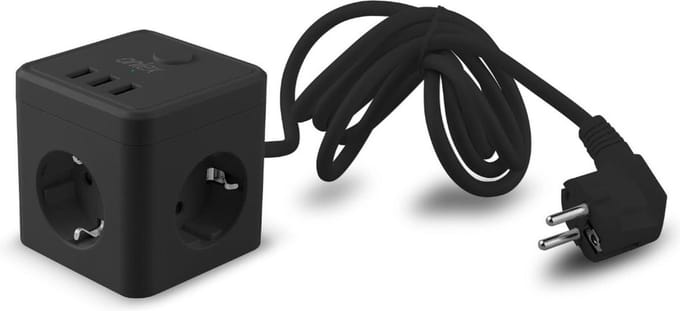 Stekkerdoos 3 voudig - 3x USB - 230V / 10A - Met stroomkabel