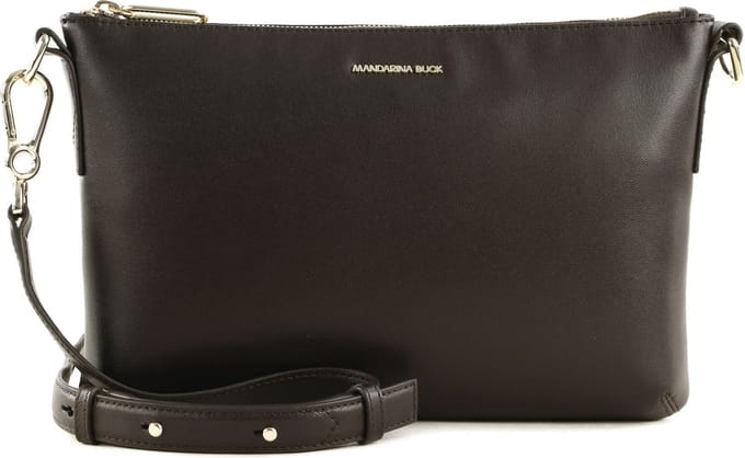 MANDARINA DUCK Leren Schoudertas Luna Pochette Mole Donkerbruin