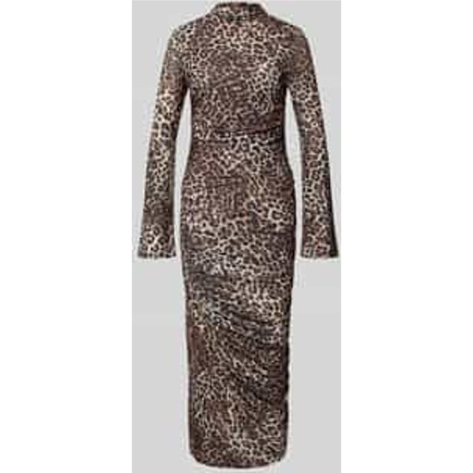midi-jurk van elastisch mesh-crêpe