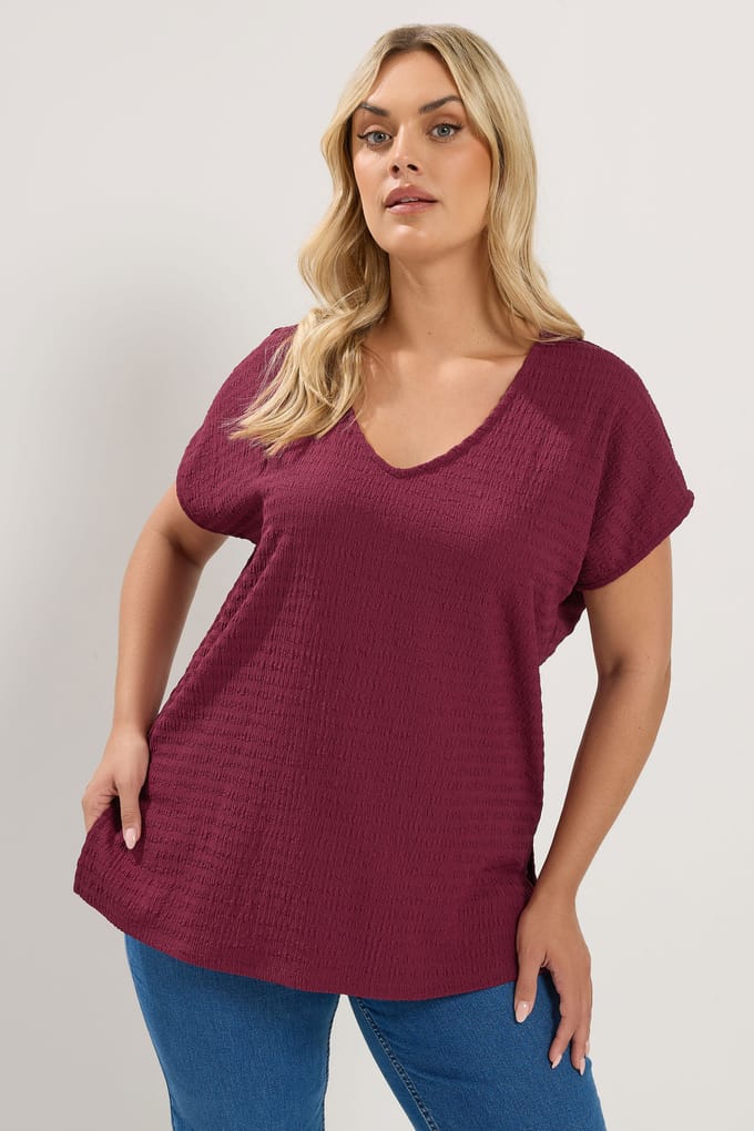 Yours Rode Tshirtset Met Vhals En Textuur Size 62-64