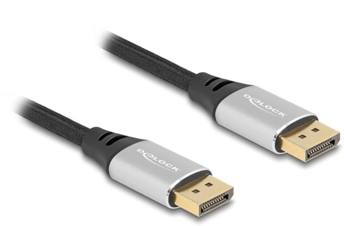 Delock DisplayPort kabel | DP2.1 (10K 60Hz) | UHBR10 (40Gbit/s) | metaal/nylon | 1 meter