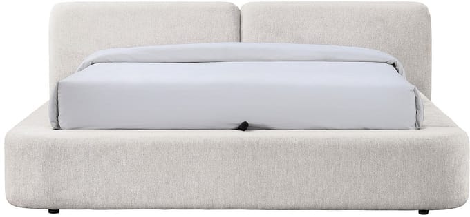 Vente-unique Bed met opbergruimte stof beige 140 x 190 cm