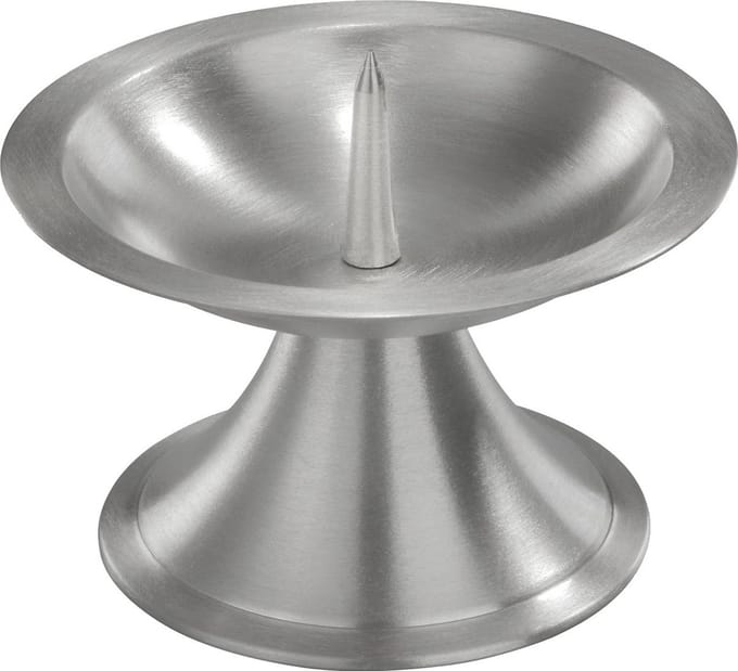 Kaarsenhouder - zilver - metaal - 11 cm - voor stompkaars 7-8 cm - mat
