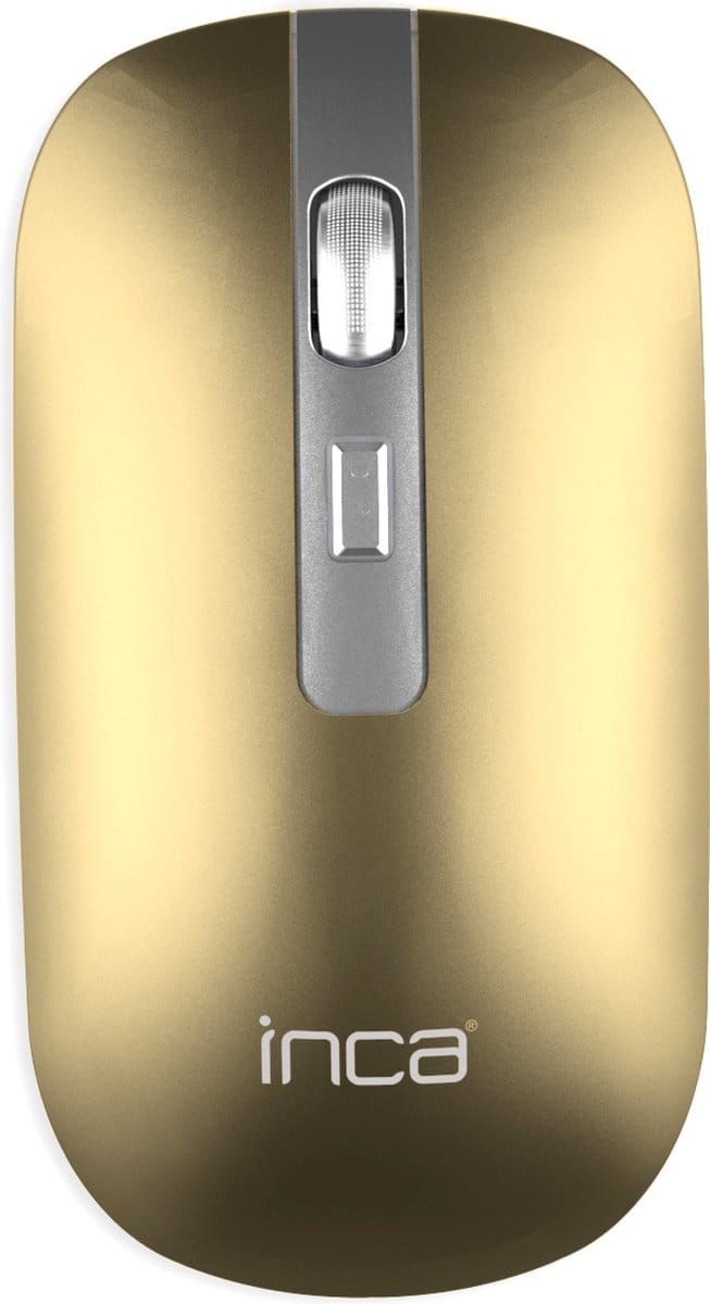 Inca IWM-531RS - Draadloze Muis - Bluetooth 3.0 & 5.1- Oplaadbaar - 800-1600 DPI - Geel