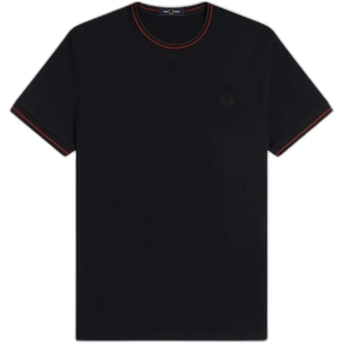 Fred Perry Twin tipped t-shirt - navy brandy rich brown