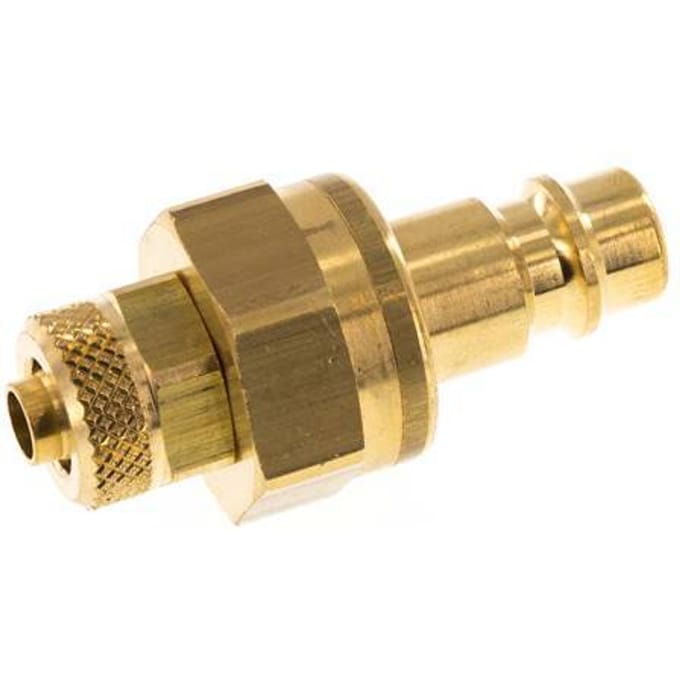 Messing DN 7.2 (Euro) Luchtkoppeling Insteeknippel 6x8 mm Push-On Double Shut-Off - CLP7-N-B-SV-P-6