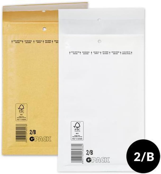 Luchtkussenenveloppen A6 formaat 120x215mm classic wit 12/B, vpe 200 stuks (bubbeltjes envelop)