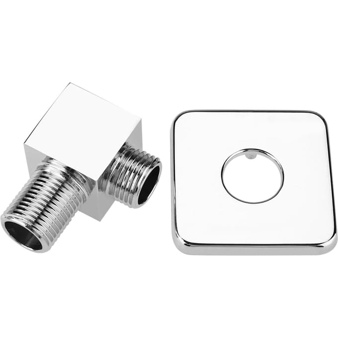 Massief Messing Chroom Afwerking Vierkant Handdouche Uitloop Elleboog Hoekventiel Inbouw Wandmontage gray