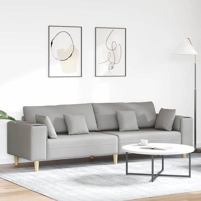 vidaXL - Bank - Wolkgrijs - 250 - x - 77 - x - 76 - cm - Stof