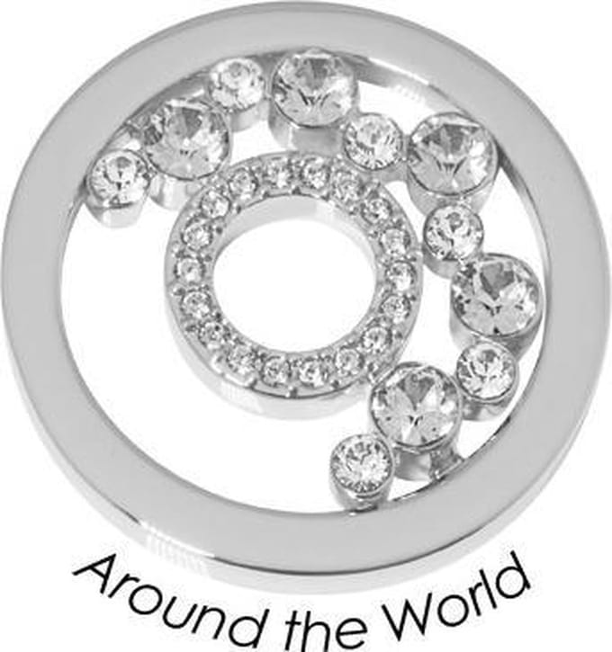 Quoins Disk Around the World staal zilverkleurig Medium QMOK-33M-E-CC