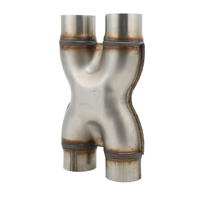 Auto Dubbele Uitlaat Adapter Pijp Connector 409 Roestvrij Staal Uitlaat Uitlaat X Pijp 76mm Interne Diameter gray