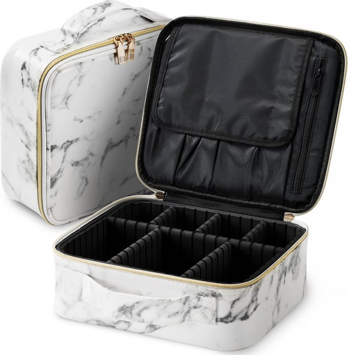 YONO Make Up Tas - Beautycase Dames en Meisje - Cosmetica Organizer - Koffer - Wit