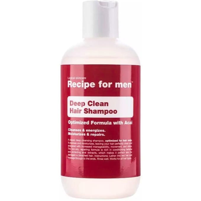 Recipe For Men - Diepreinigende Shampoo voor alle Haartypen - Deep Cleansing shampoo 250ml