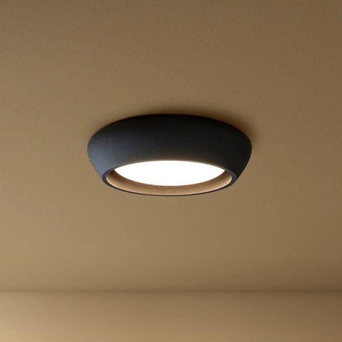 Beacon Lighting Beacon plafondlamp Fjord, zwart, gips, Ø 28 cm, GX53