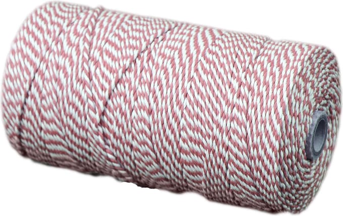 Katoenkoord - Rood/Wit - Touw - spoel 500gr - dikte 2mm - lengte 350 mtr (Nr.28)