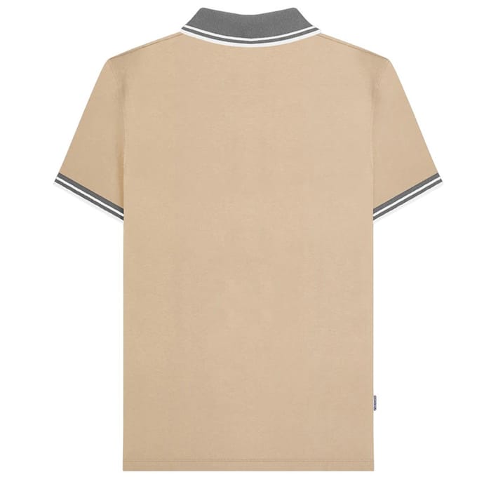 Lambretta Heren Polo Shirt met Contrastafwerking (Steen/IJzer)