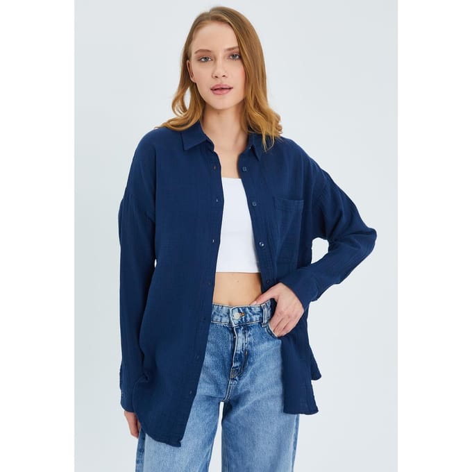 Oversized Shirt met Pocketdetail